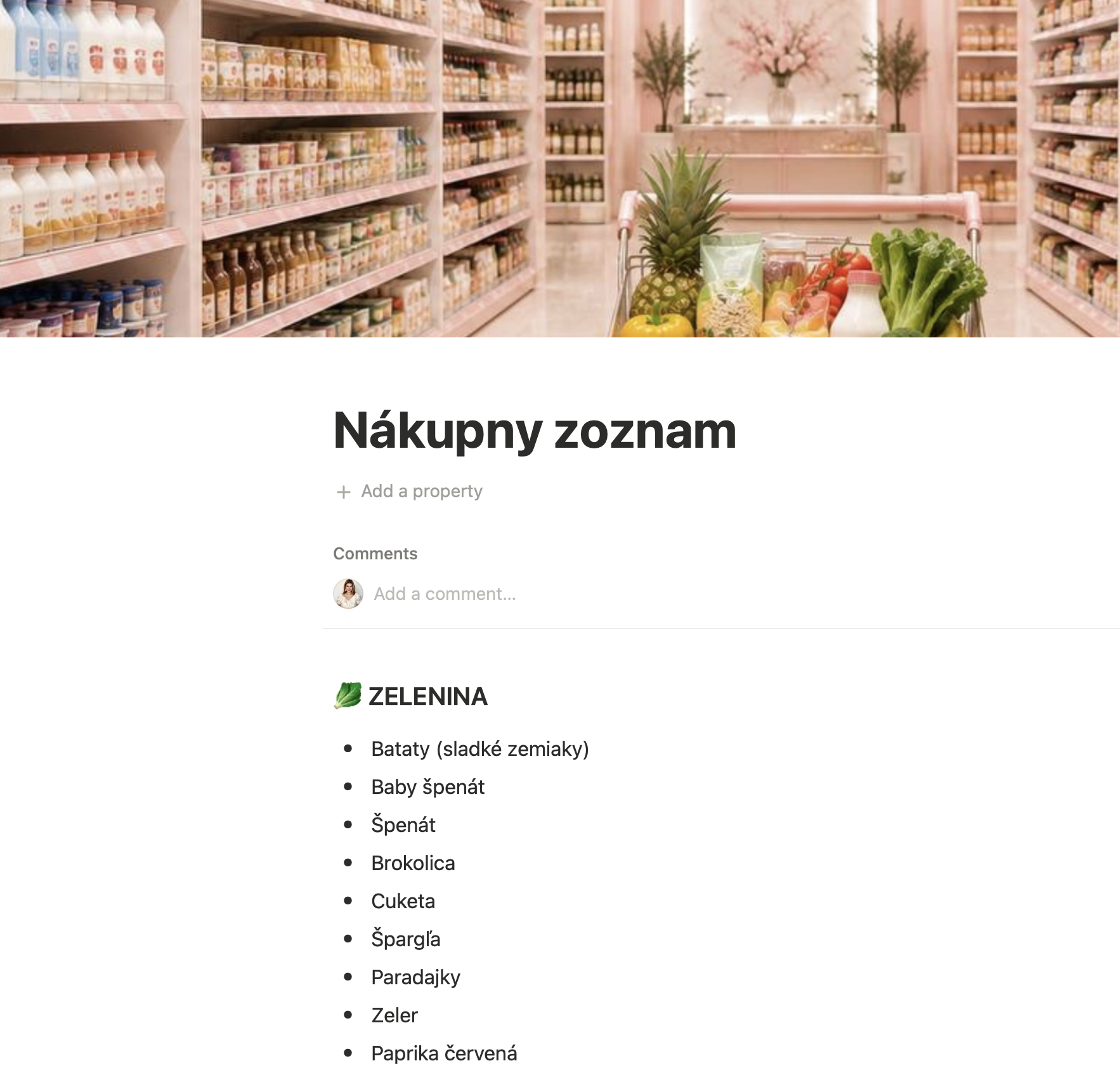 Nákupný zoznam