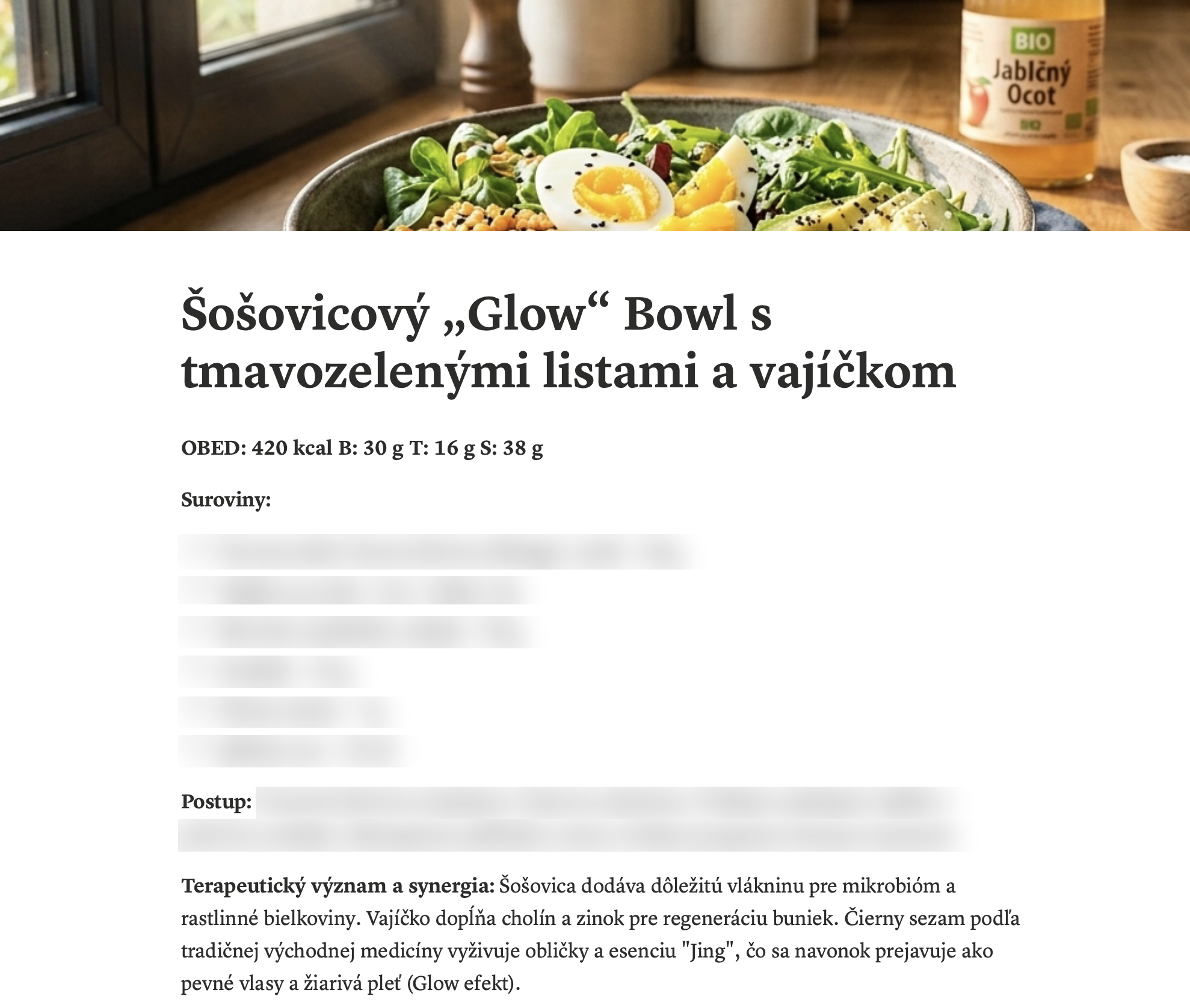 Jedálniček a recepty